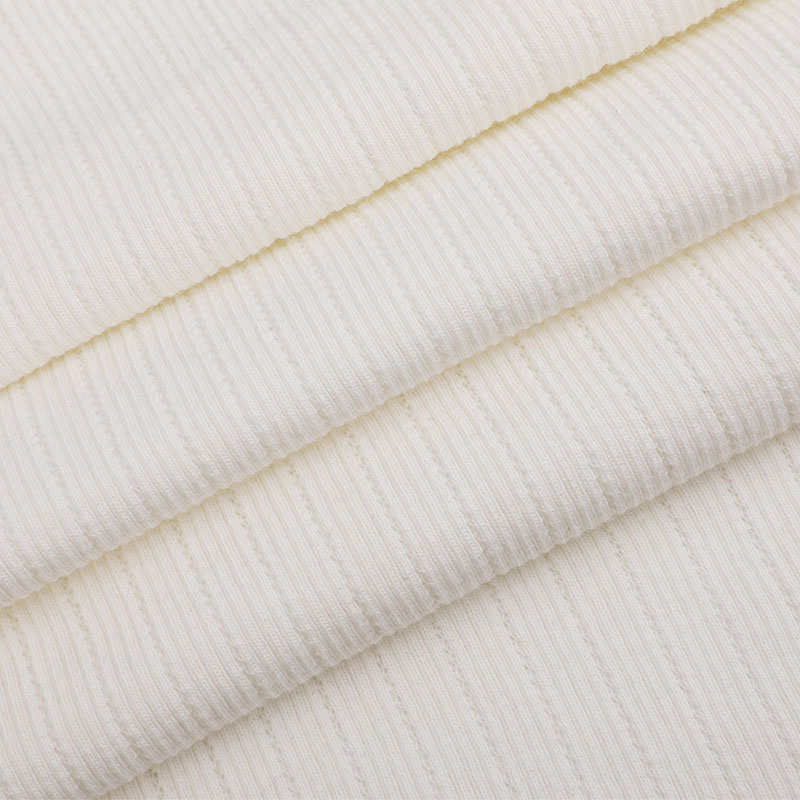 Maglia a coste a righe jacquard CVC 32s