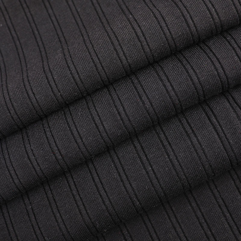 Maglia a coste in spandex a righe 10x2 interamente placcata 32s CVC + 40D